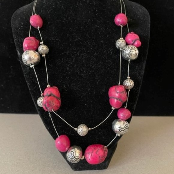 Chicos Dyed Red Turquoise (made a little Pink) Gorgeous - Picture 1 of 6